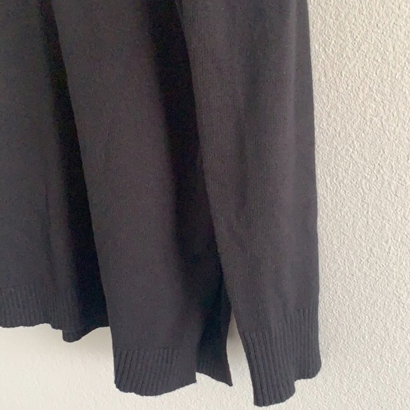 Anthropologie VNeck Black Wool Sweater Side Slit Size S. - Picture 5 of 11